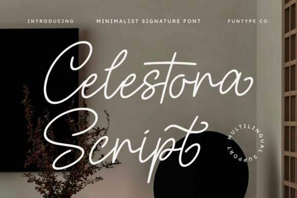 Celestora Script: The Elegant Signature Font for Modern Designers